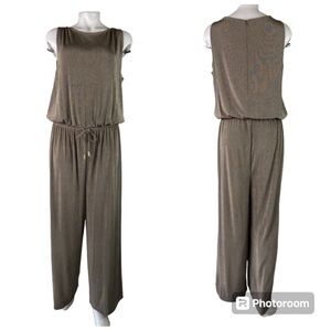 Chico's Taupe Sleeveless Jumpsuit